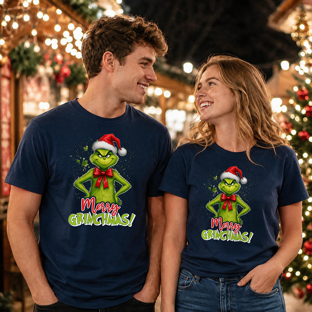 Забавна празнична тениска с Гринч „Merry Grinchmas“ - Image 6
