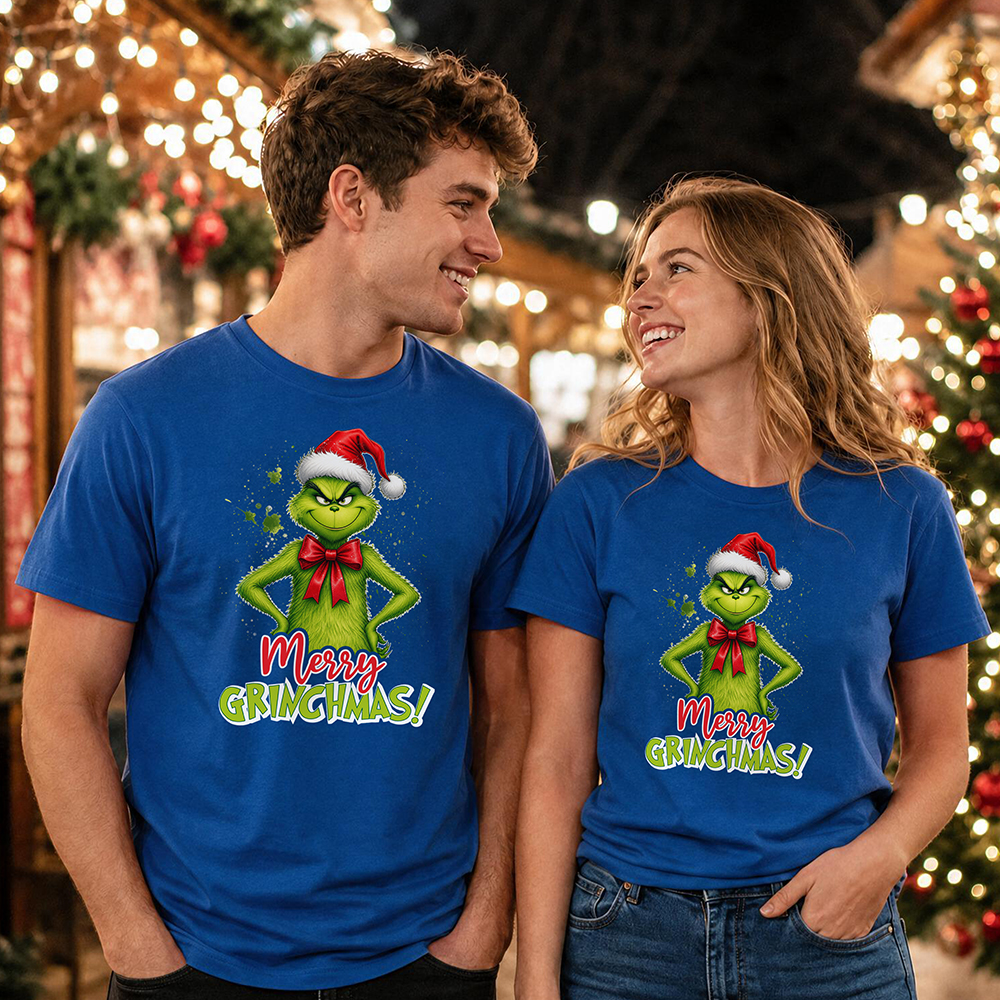 Забавна празнична тениска с Гринч „Merry Grinchmas“ - Image 8