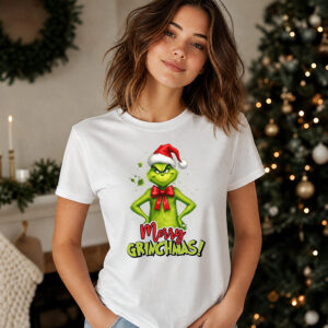 Забавна коледна тениска с Гринч Merry Grinchmas
